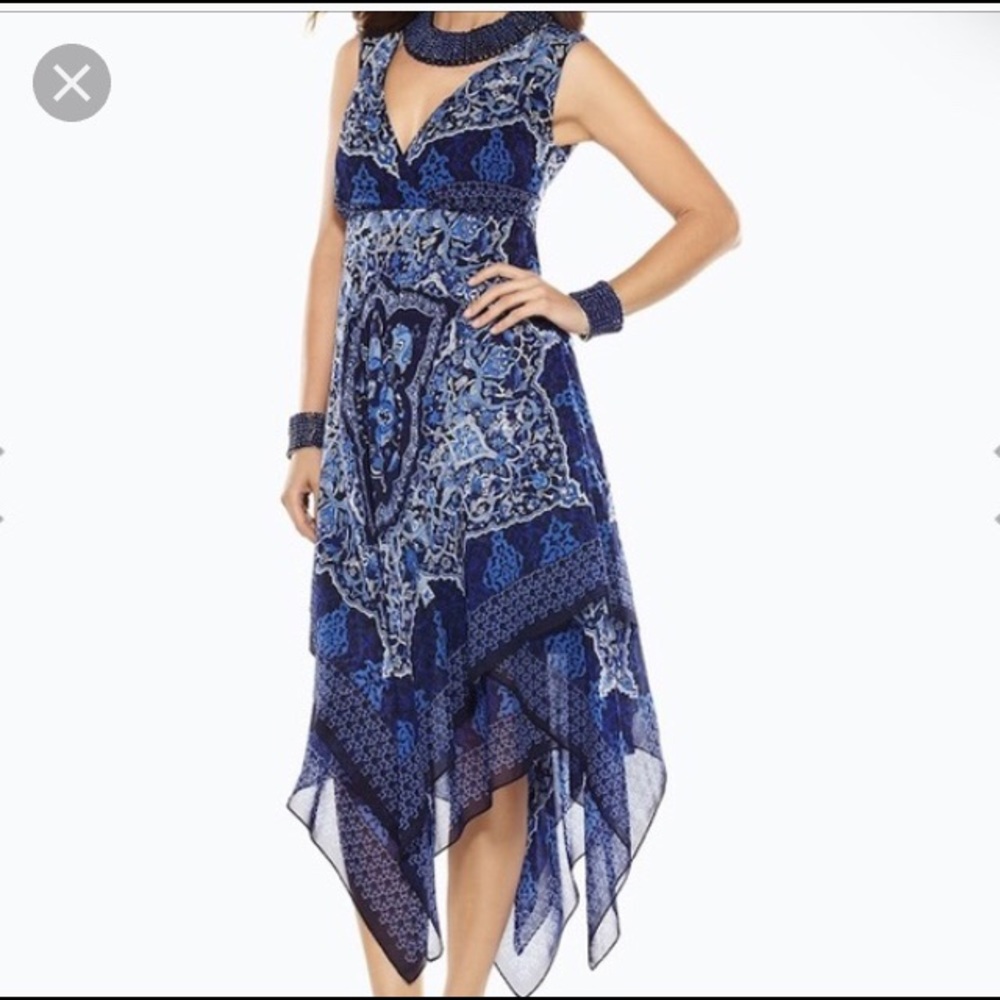 Chico’s Blk Label Blue Hanky hem dress 1.5